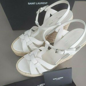 Saint Laurent Tribute Espadrille White Wedge Size: UK 40 US 10 - Mint Condition!